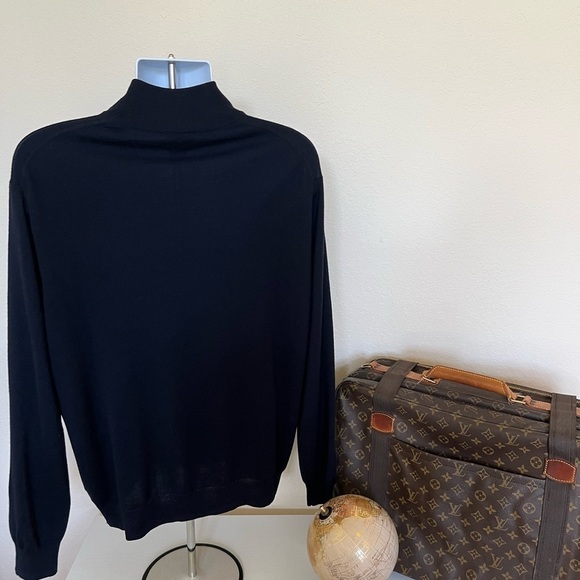 NWOT Jos. A. Bank Navy Quarter Zip 100% Italian Merino Wool Sz XL - Picture 6 of 6